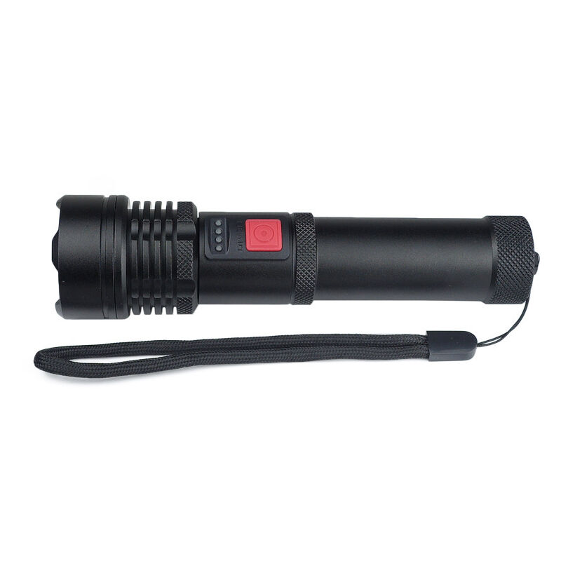 foto del prodotto potente torcia p50, batteria ricaricabile, usb