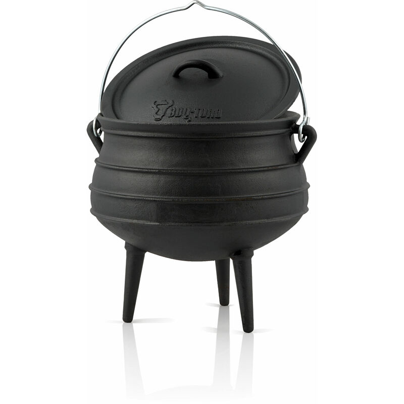 foto del prodotto potjie 1, per 2 4 persone, 3 litri, pentola di cottura in ghisa bbq toro