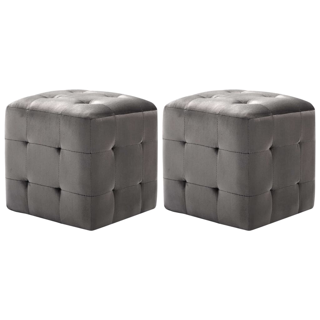 foto del prodotto pouf 2 pz grigio 30x30x30 cm in vellutocod mxl 69696