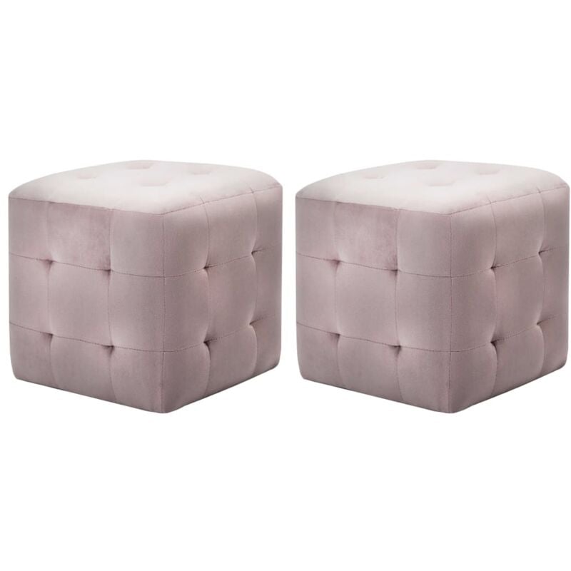 foto del prodotto pouf 2 pz rosa 30x30x30 cm in velluto cod mxl 63465