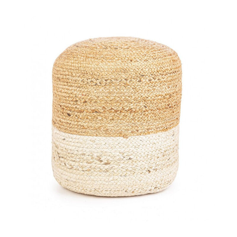 foto del prodotto pouf 45 cm jalaja in fibre naturali bianco