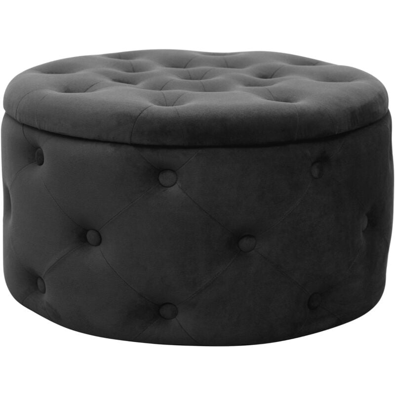 immagine 0 del prodotto pouf a scomparto rotonda in velluto trapuntato akord alia colore nero