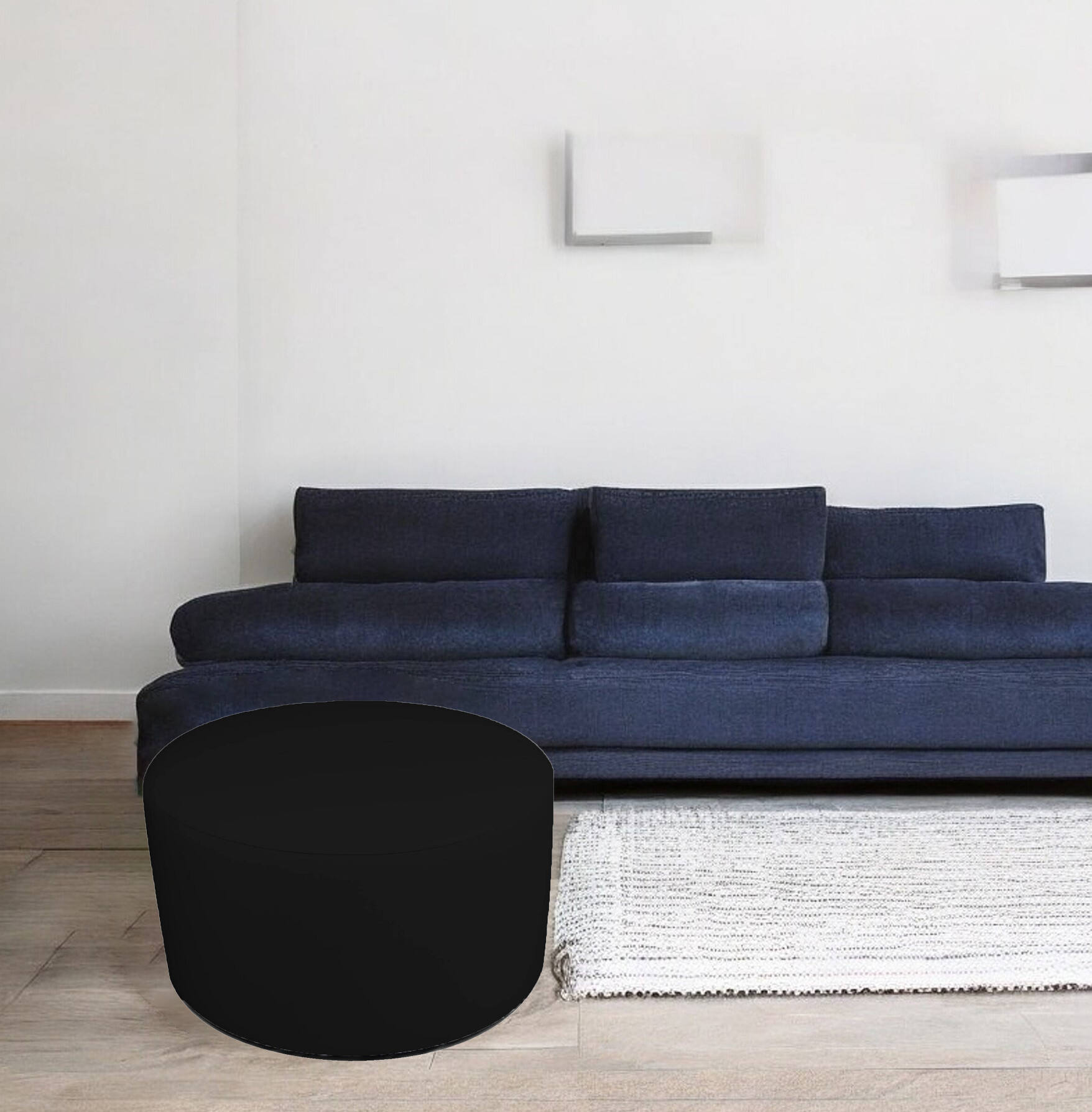 foto del prodotto pouf anacapri, poltrona multiuso, poltroncina sacco, pouf poggiapiedi, made in italy, 79x79 h42 cm, nero