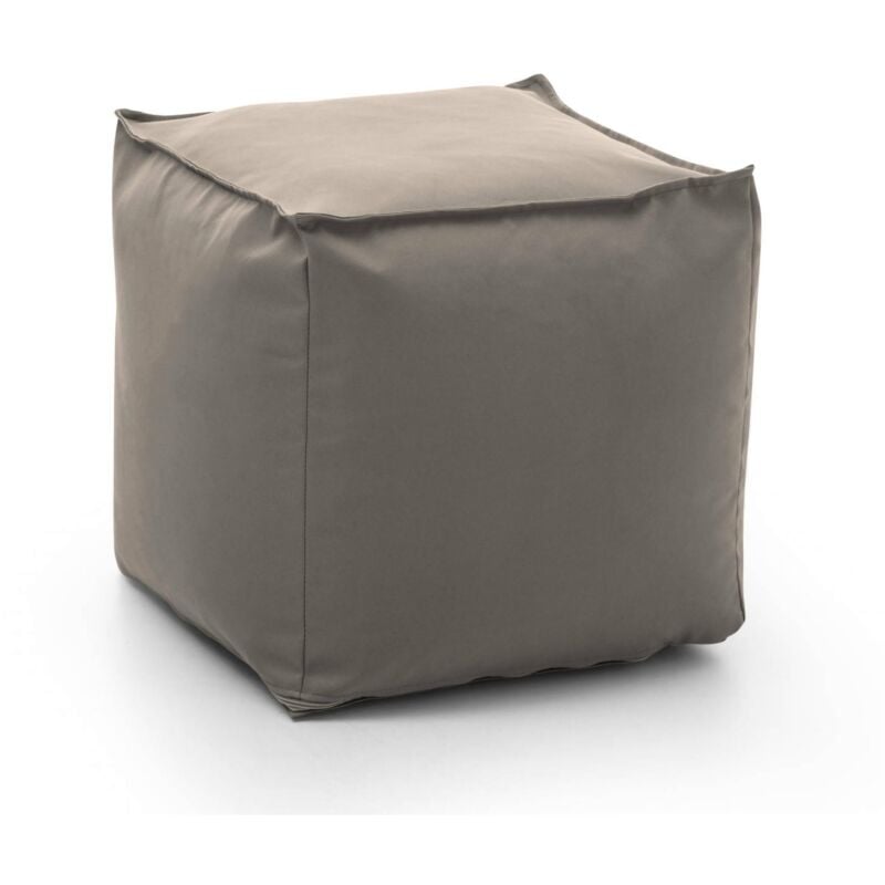 foto del prodotto pouf annalaura, pouf multifunzione, 100 made in italy, poltroncina relax in tessuto imbottito, cm 45x45h45, tortora, con imballo rinforzato talamo