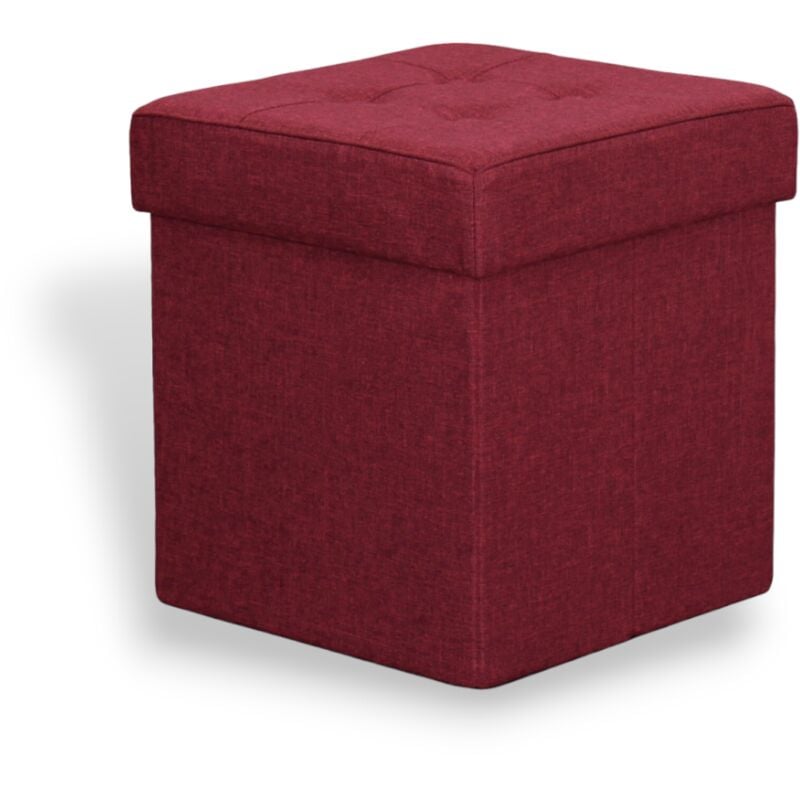foto del prodotto pouf chiudibile contenitore 38x38x40 cm design rivestito in stoffa grigio scuro