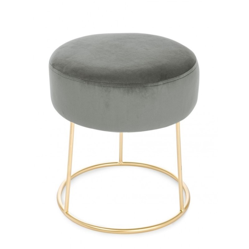 foto del prodotto pouf clarissa grigio oro design cm 35 x 40 h