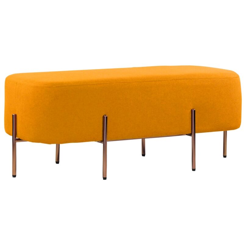 foto del prodotto pouf colorato in tessuto rettangolare arancio kate