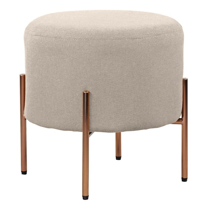 foto del prodotto pouf colorato tondo gambe oro grigio chiaro kate