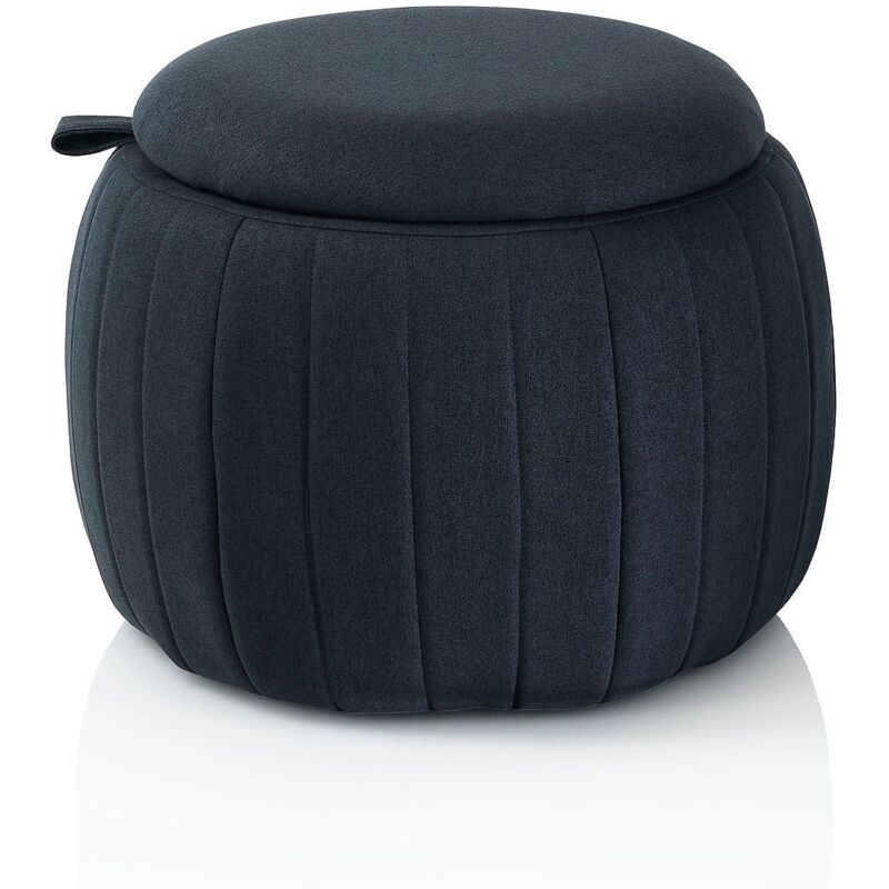 foto del prodotto pouf con contenitore hidden blu in tessuto blu