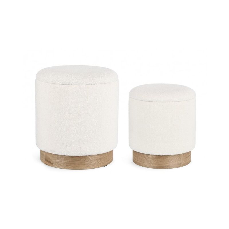 foto del prodotto pouf contenitore bianco d.30.5x35h, d.37x42h