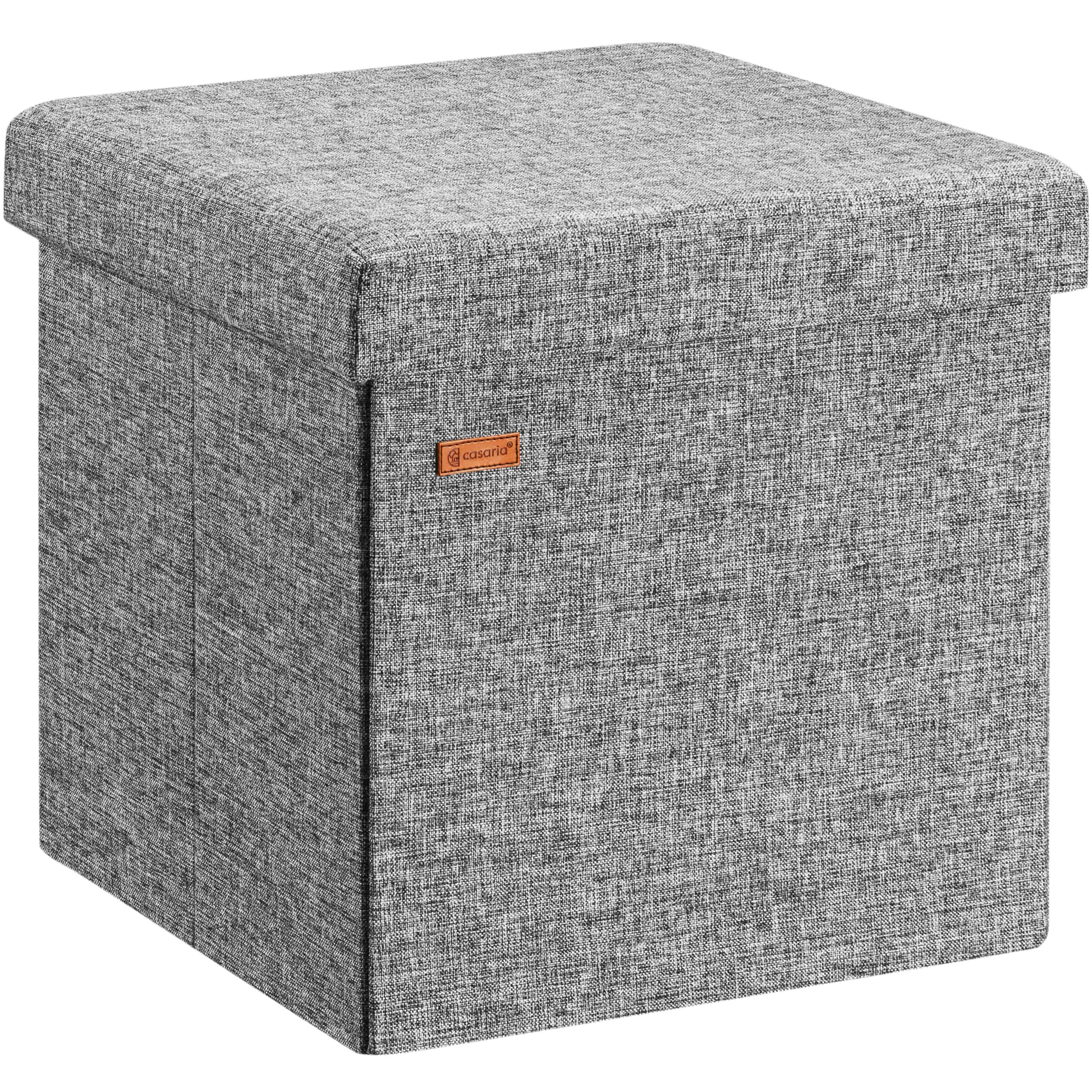 foto del prodotto pouf contenitore grigio 38x38x38cm 40l