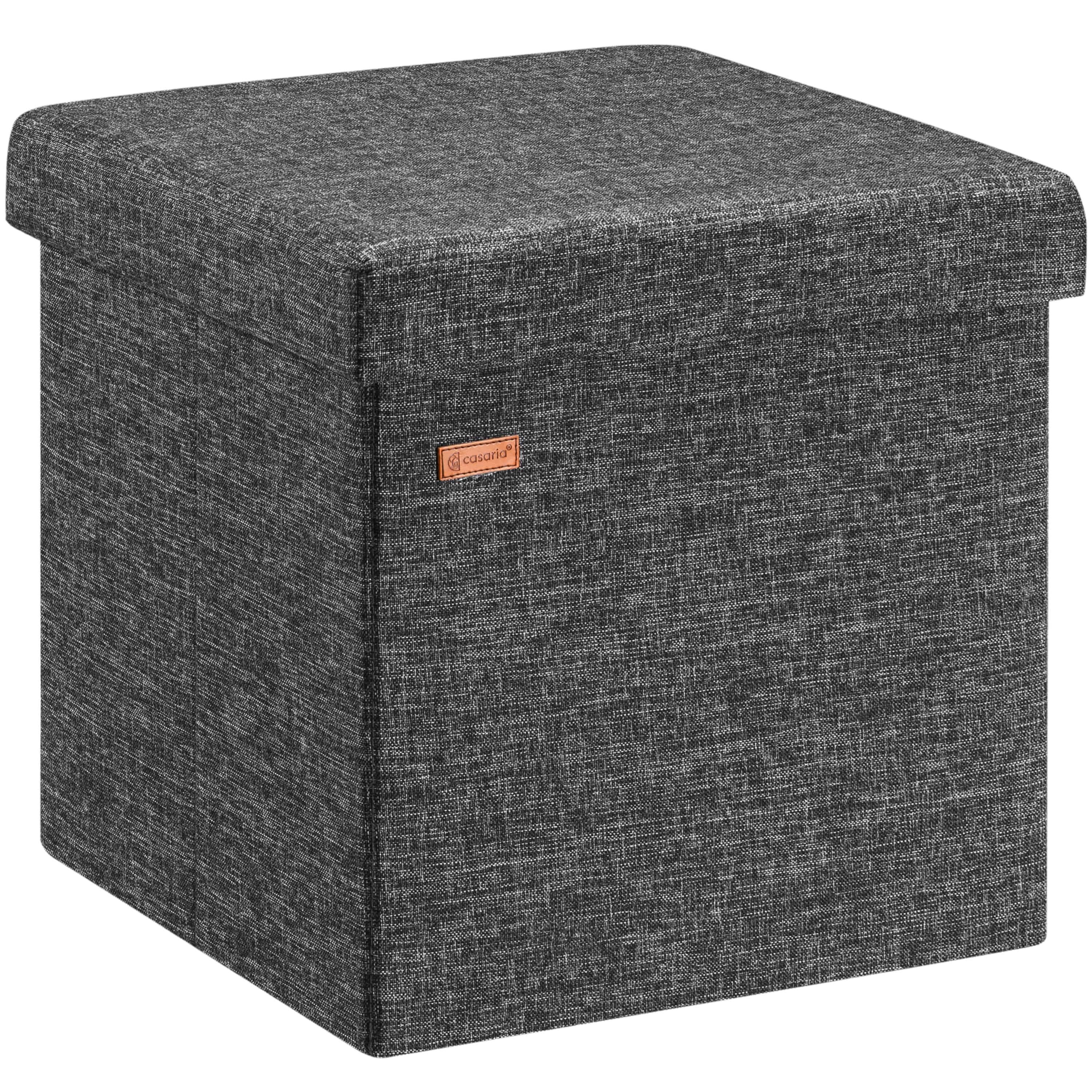 foto del prodotto pouf contenitore grigio scuro 38x38x38cm 40l