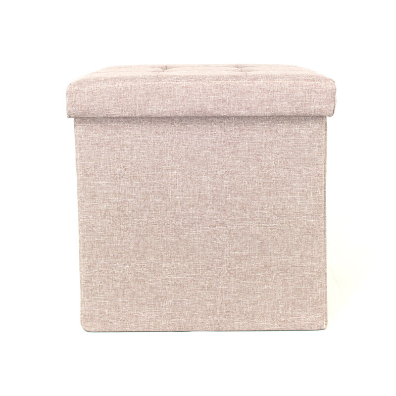 foto del prodotto pouf contenitore imbottito pieghevole modello liner colore caffelatte