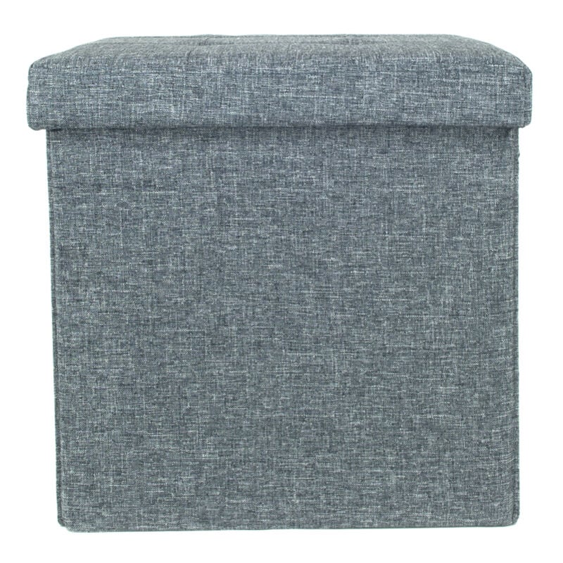 foto del prodotto pouf contenitore imbottito pieghevole modello liner colore grigio