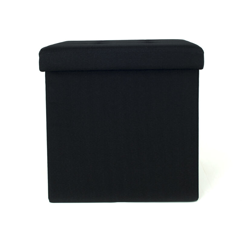 foto del prodotto pouf contenitore imbottito pieghevole modello liner colore nero