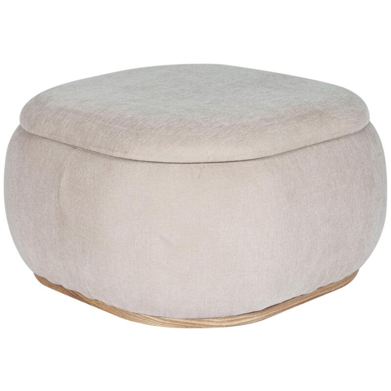 foto del prodotto pouf contenitore in tessuto a testurizzato beige tinetia