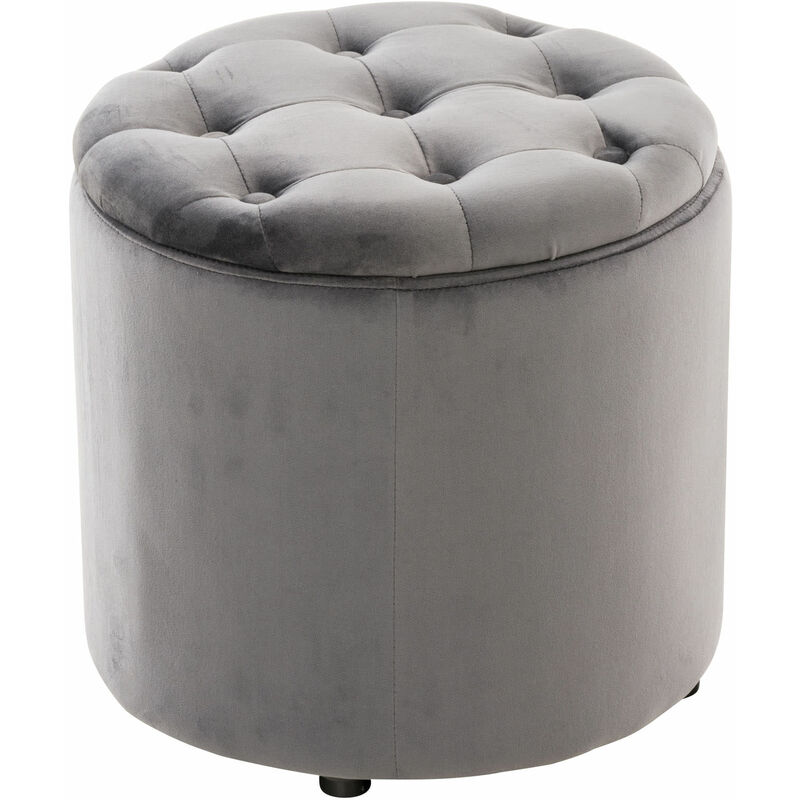 foto del prodotto pouf contenitore pantin in velluto grigio