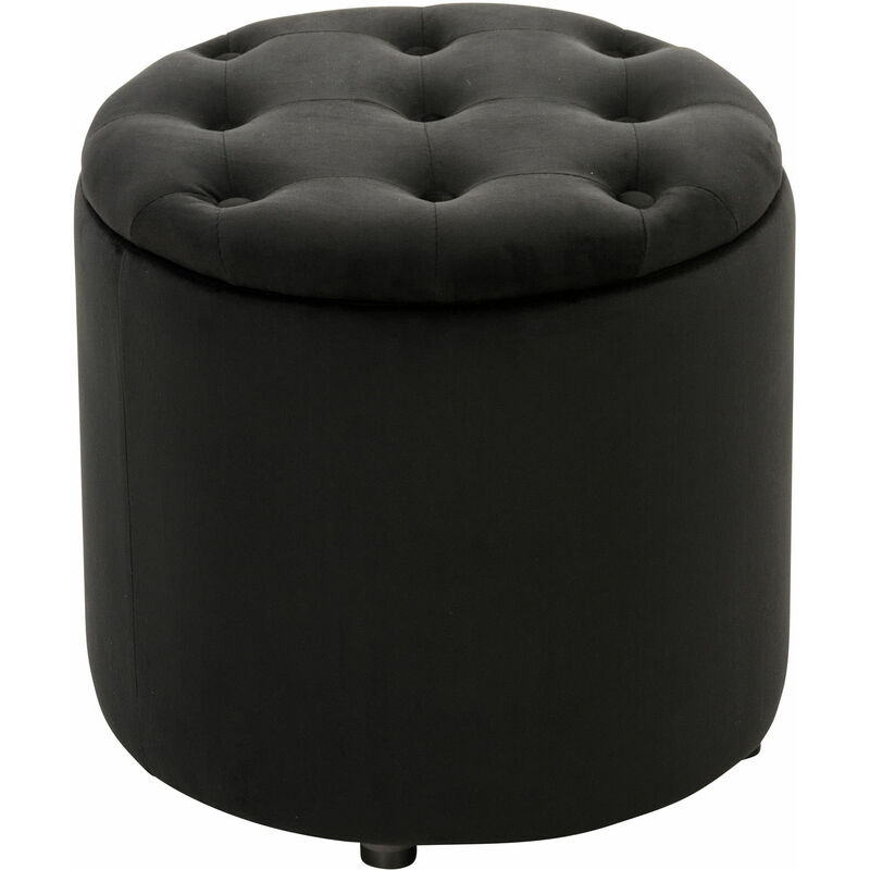 foto del prodotto pouf contenitore pantin in velluto nero