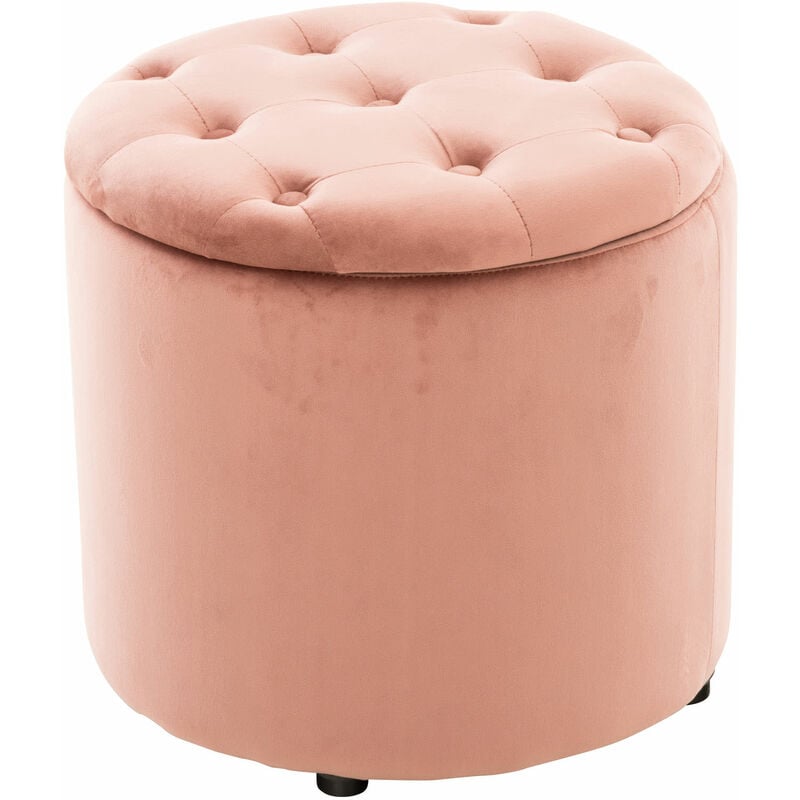 foto del prodotto pouf contenitore pantin in velluto rosa
