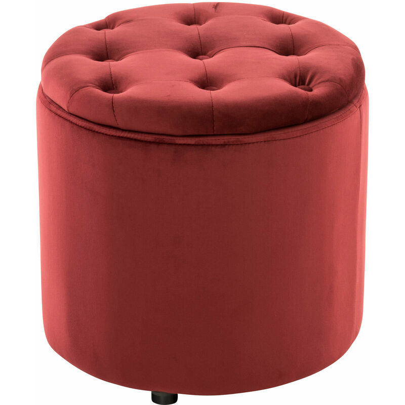 foto del prodotto pouf contenitore pantin in velluto rosso