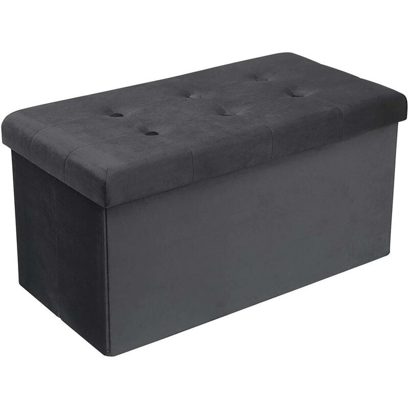 foto del prodotto pouf contenitore pieghevole cassapanca scarpiera ingresso poggiapiedi 76cm grigio woltu