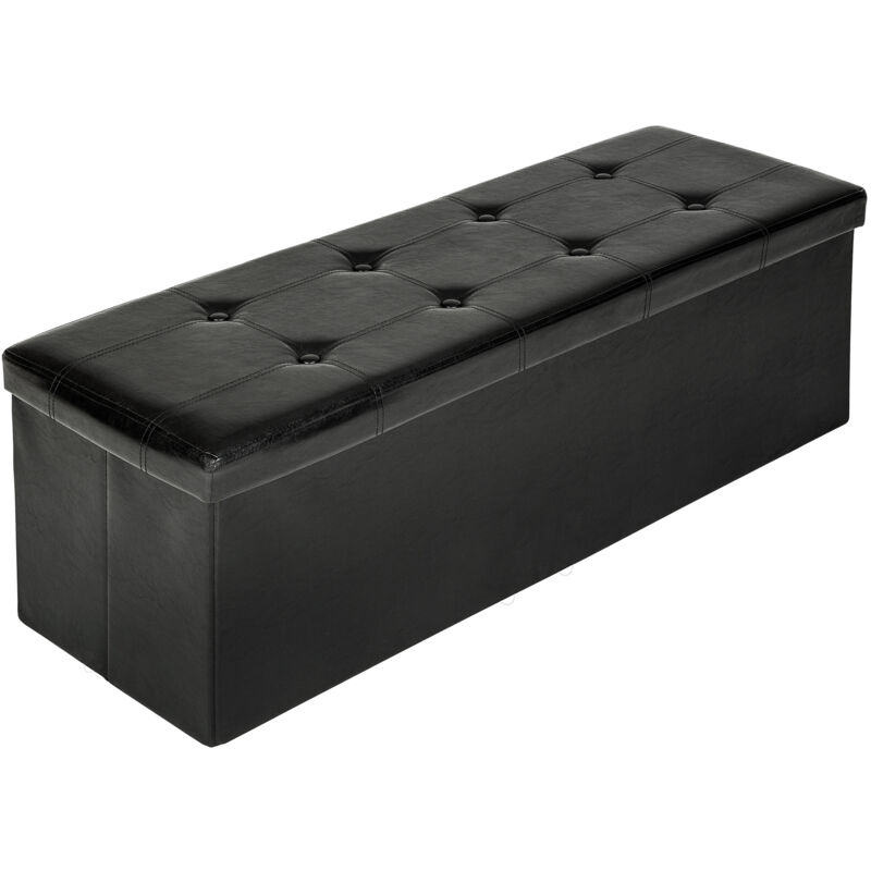 foto del prodotto pouf contenitore pieghevole in pelle sintetica 110 x 38 cm