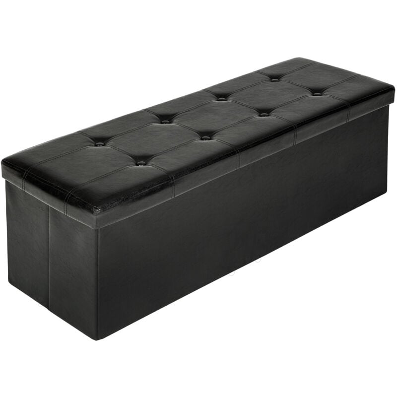 foto del prodotto pouf contenitore pieghevole in pelle sintetica 110 x 38 x 38 cm pouf letto, pouf contenitore, pouf sacco