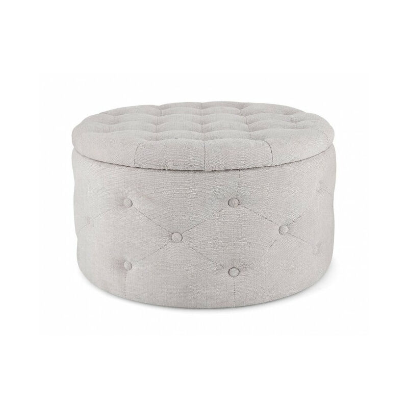 foto del prodotto pouf contenitore porta scarpe 70x40 cm ernestine in tessuto grigio chiaro