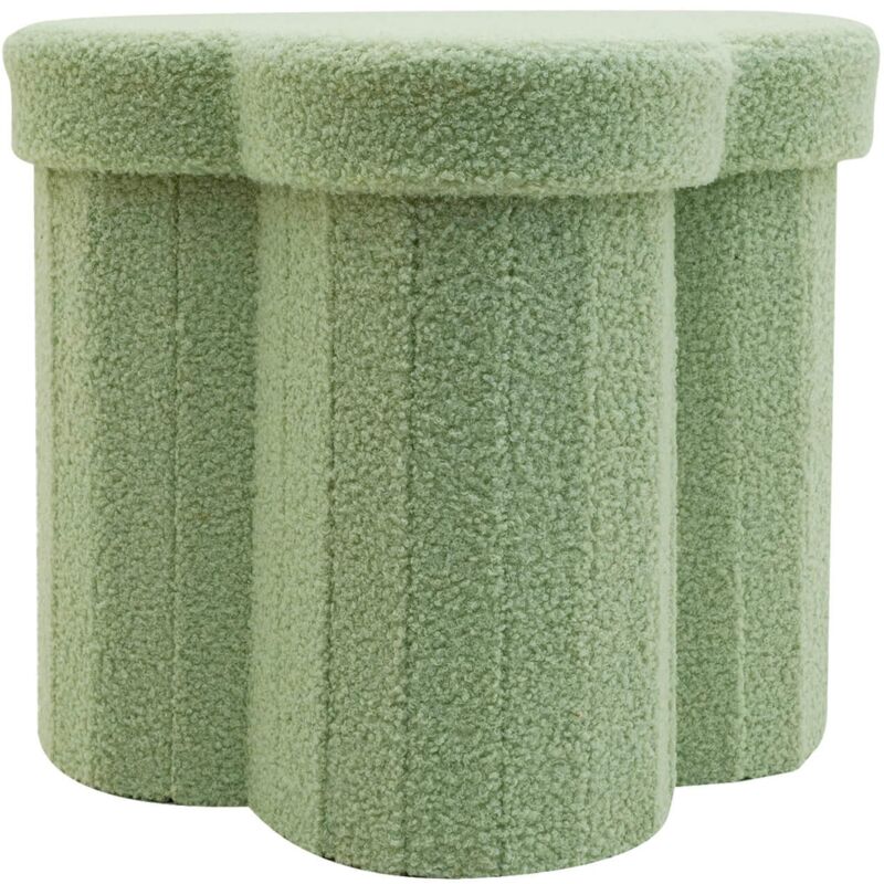 foto del prodotto pouf contenitore rebecca mobili carob 40x40x40 tessuto poliestere mdf verde chiaro moderno