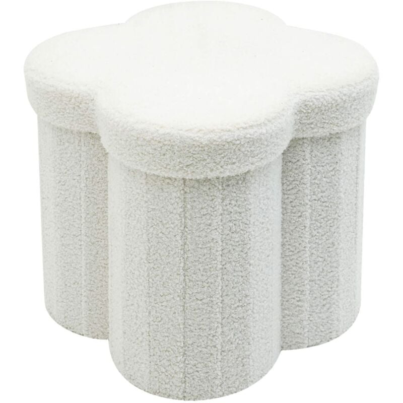 foto del prodotto pouf contenitore rebecca mobili sufra 40x40x40 tessuto poliestere mdf bianco moderno