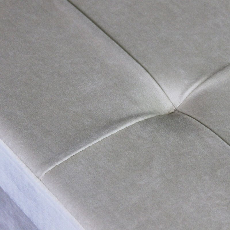 foto del prodotto pouf contenitore rettangolare velluto beige dimensioni 76x38x38 cm arredo salotto design elegante e funzionale