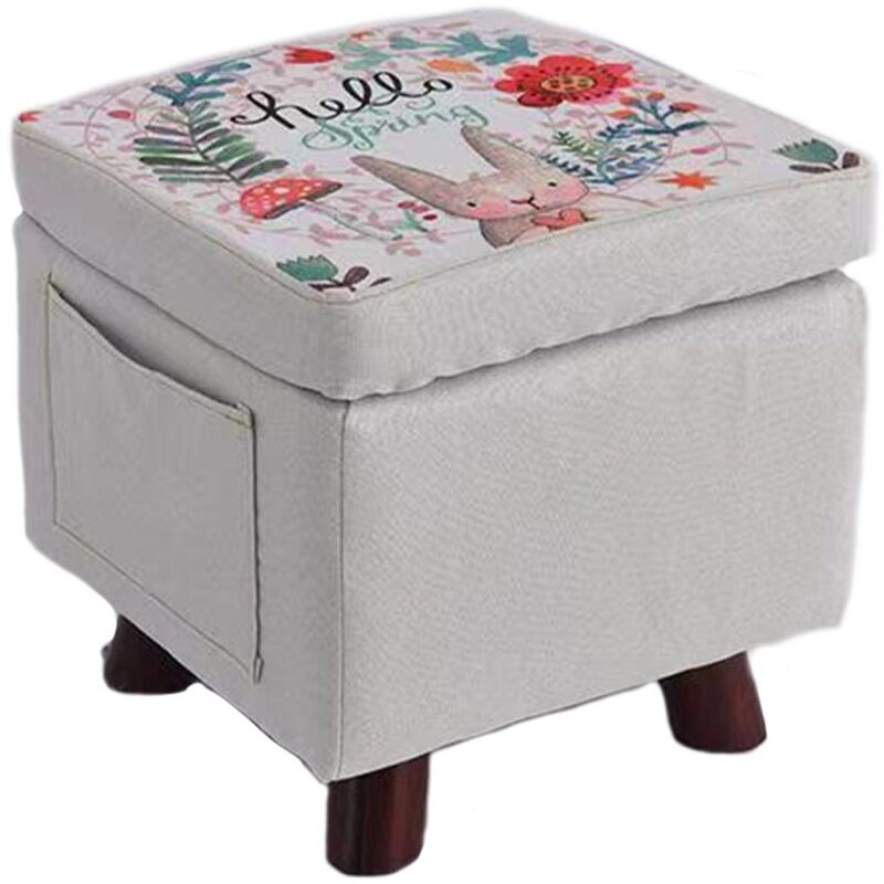 foto del prodotto pouf contenitore sgabello multiuso in tessuto grigio