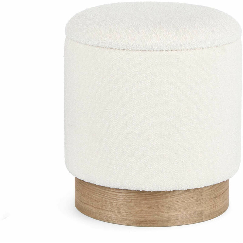 foto del prodotto pouf contenitore velluto bianco mod. zoya piccolo