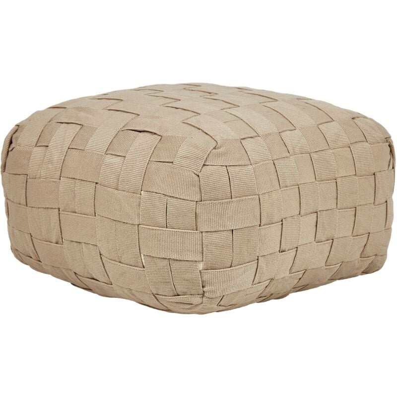 foto del prodotto pouf da esterno intrecciato a mano ottoman in materiale sintetico accessori da giardino 50 x 50 cm beige bodla