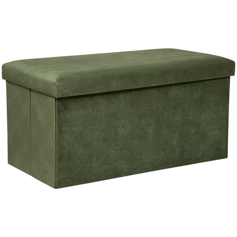 foto del prodotto pouf doppio pieghevole in velluto lilou 76x38cm verde kaki atmosphera cr ateur d int rieur