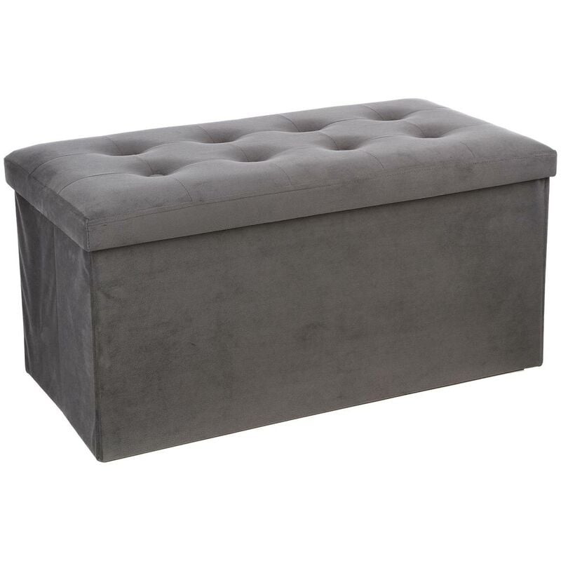 foto del prodotto pouf doppio pieghevole lysandre effetto velluto grigio ardesia atmosphera cr ateur d int rieur