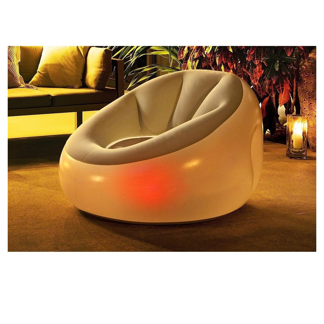 foto del prodotto pouf gonfiabile rotondo con luce led integrata 102 x 97 x 71 cm multicolor 75086 trade shop traesio