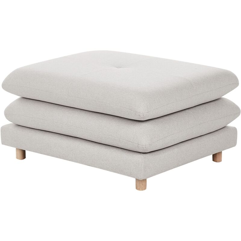 foto del prodotto pouf imbottito in tessuto di poliestere con cuscino beige heden