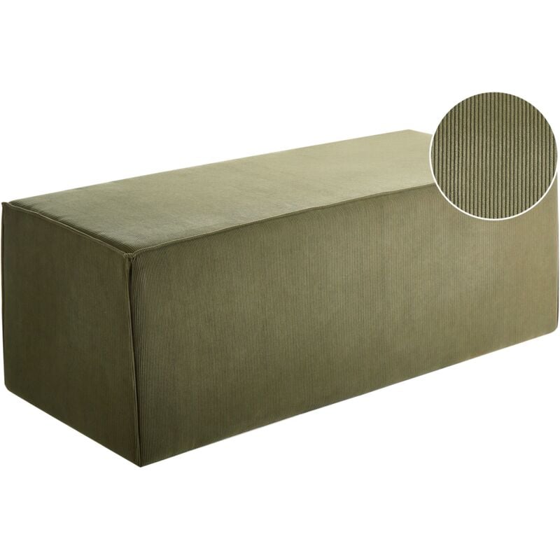 immagine 0 del prodotto pouf imbottito moderno in velluto a coste con pattern solido accento verde scuro vinita.