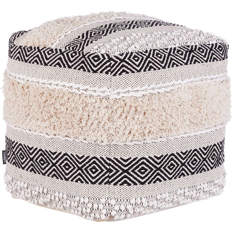 foto del prodotto pouf in cotone beige chiaro 50 x 50 cm kanam