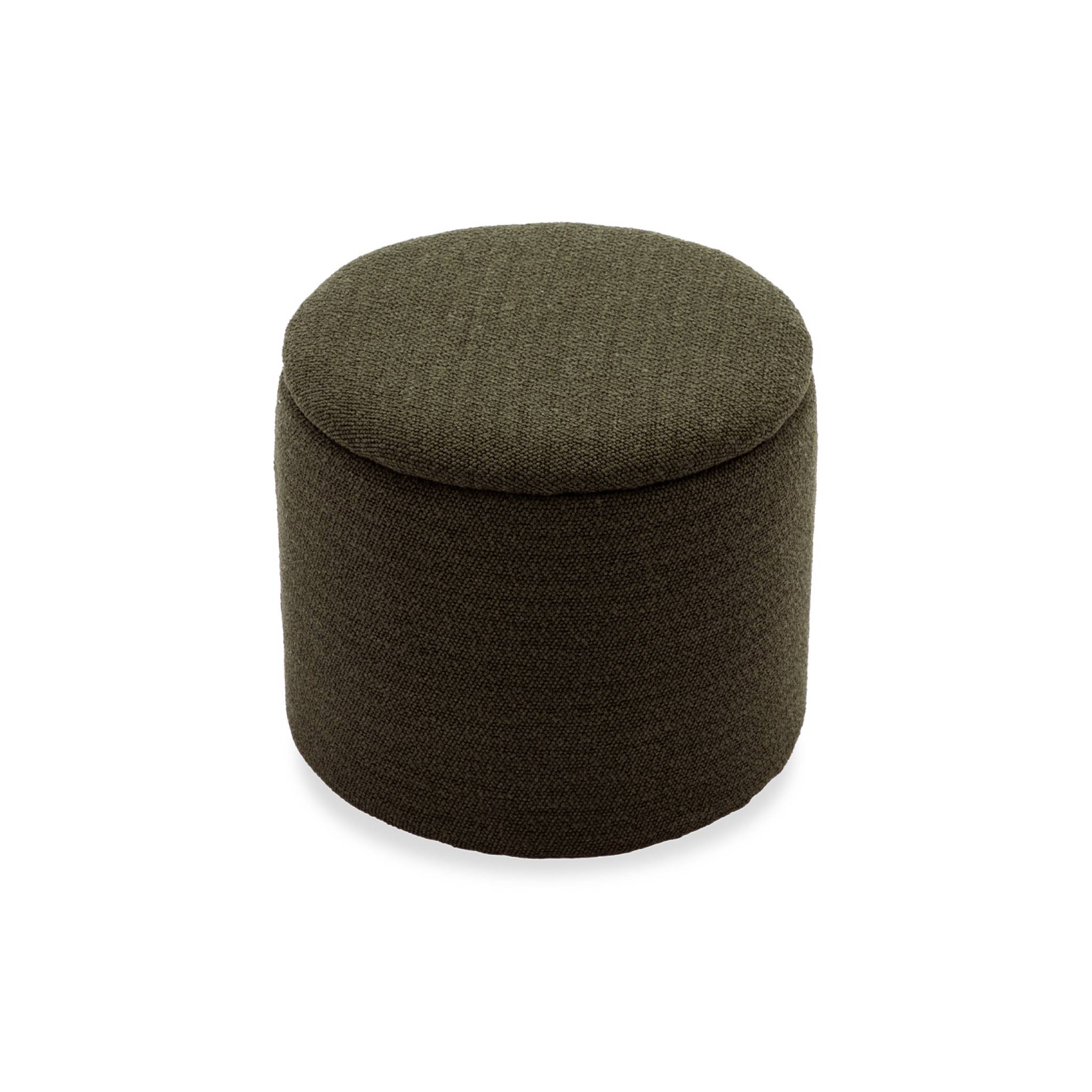 foto del prodotto pouf in tessuto con contenitore, kaki