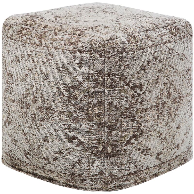 foto del prodotto pouf in tessuto grigio beige talpa 42 x 42 cm meerut