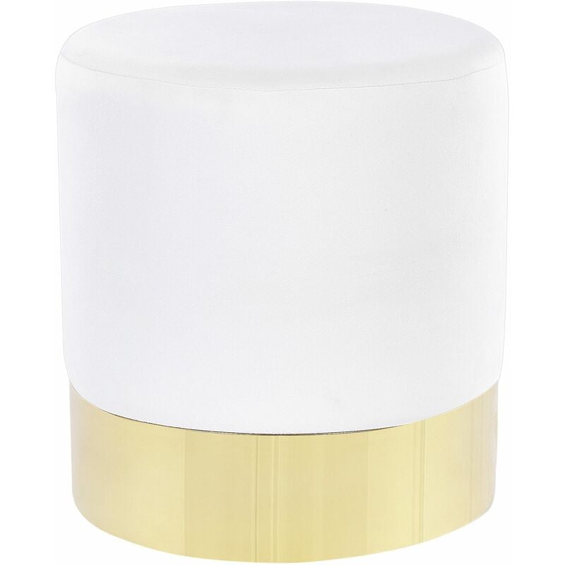 immagine 0 del prodotto pouf in velluto bianco e oro 39 cm sophia