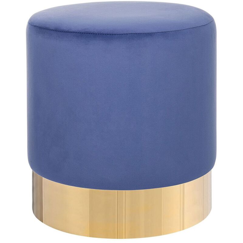 foto del prodotto pouf in velluto blu sophia