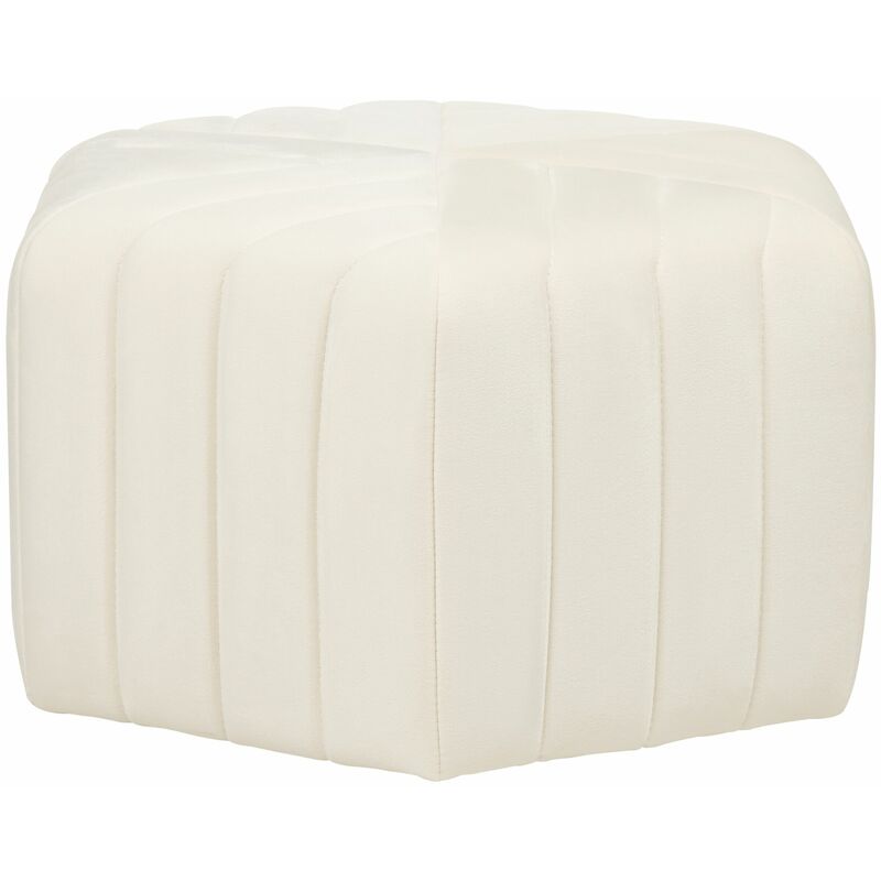 foto del prodotto pouf in velluto color bianco crema 29 x 53 x 48 cm forma esagonale murietta