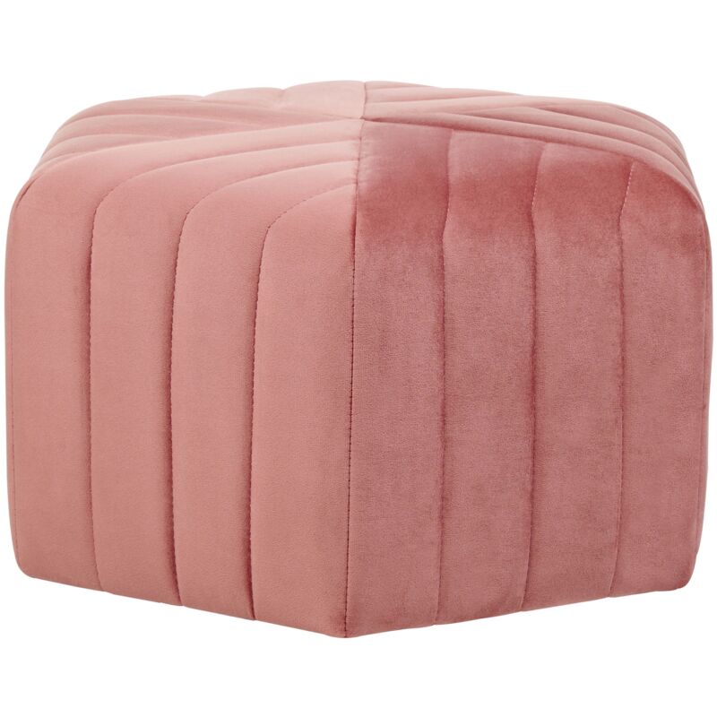 foto del prodotto pouf in velluto color rosa 29 x 53 x 48 cm forma esagonale murietta