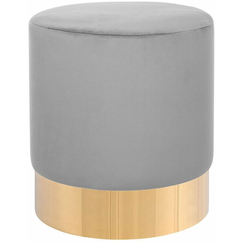 foto del prodotto pouf in velluto grigio sophia