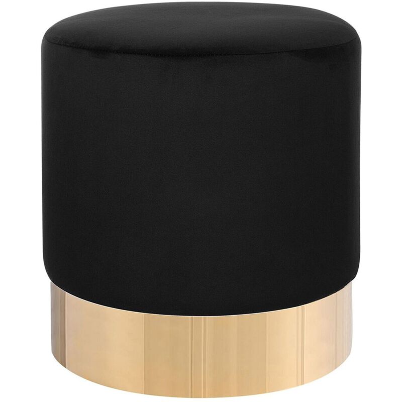 foto del prodotto pouf in velluto nero sophia