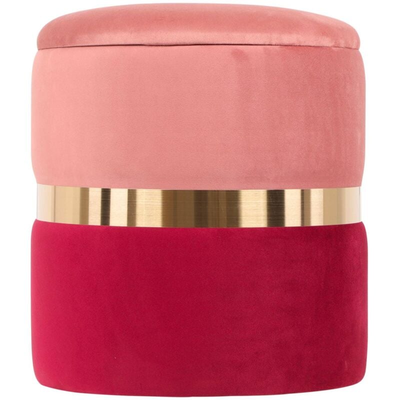 foto del prodotto pouf in velluto poggiapiedi contenitore jolene sgabello per casa soggiorno camera da letto salotto divano tavolino rotondo poltrona rosa borgogna
