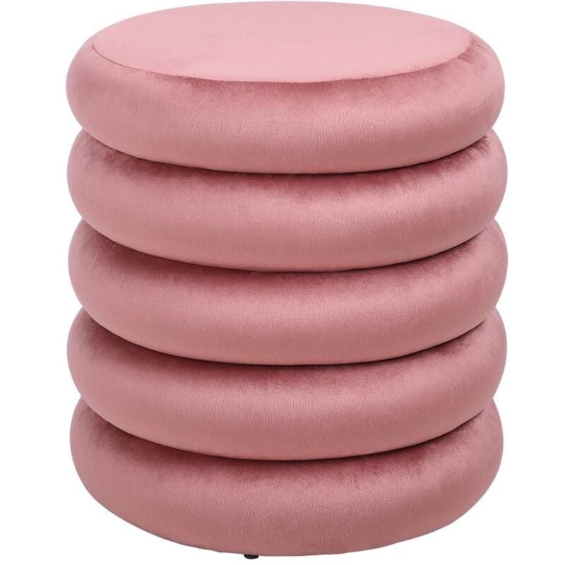 foto del prodotto pouf in velluto rosa ecambi